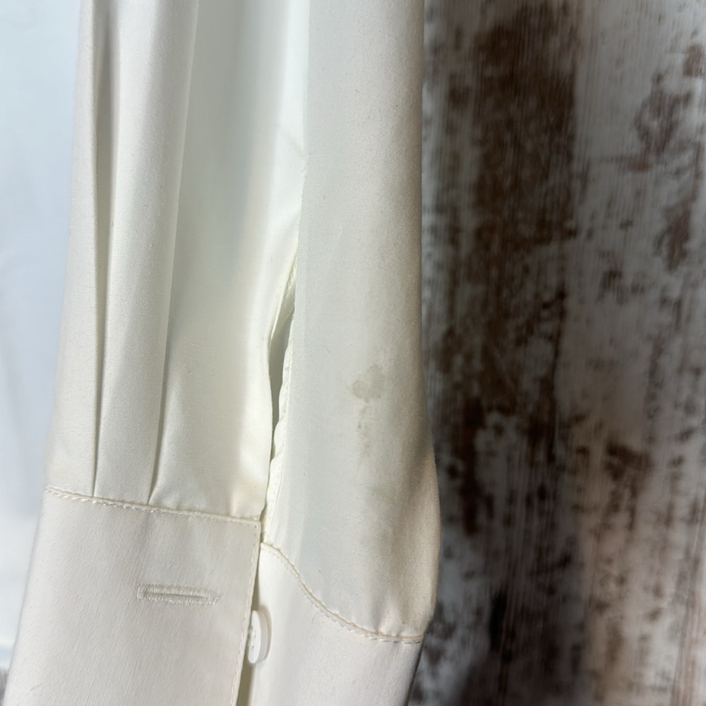 BOUGUESSA Anum Shoulder Padded Off-White Shirt Sz S - Picture 10 of 11